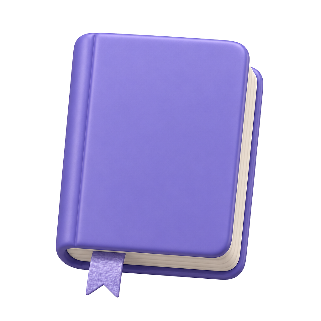 3D purple journal icon